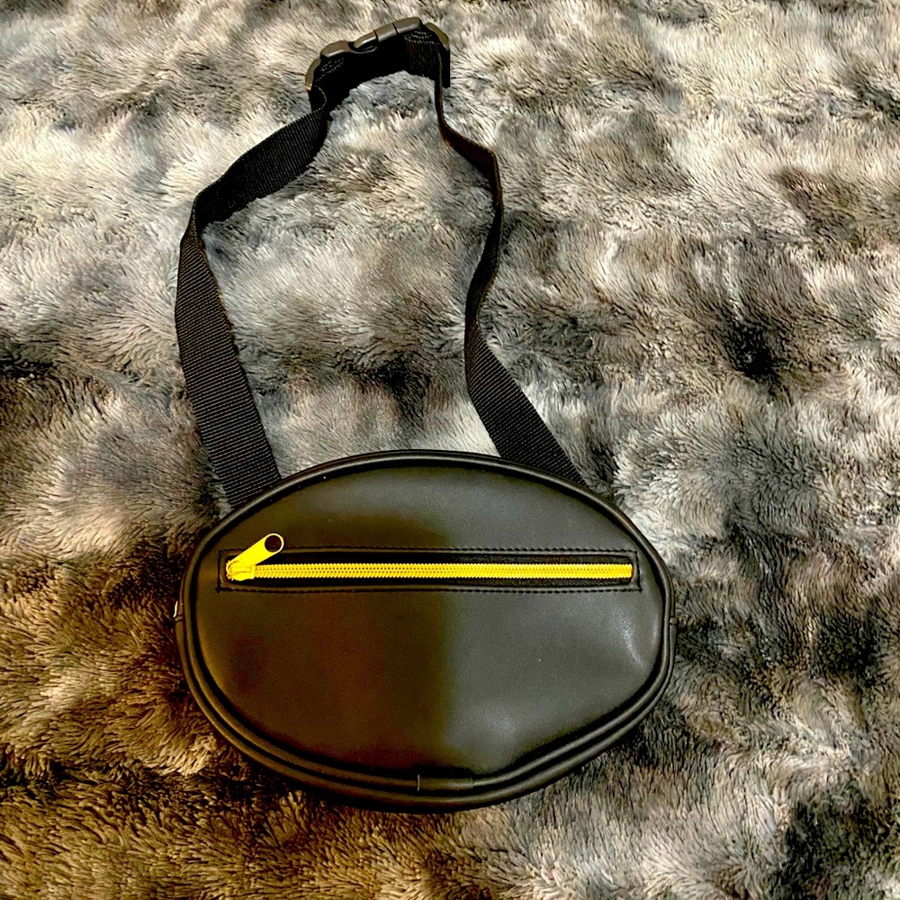 Black Waist bag with Gold Hardware